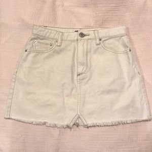 BDG white denim skirt